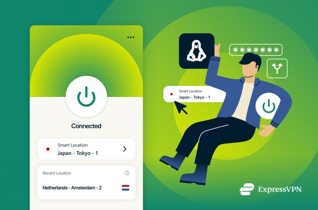 ExpressVPN connected to a server in Japan